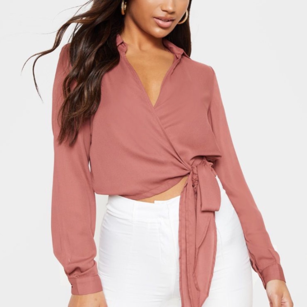 Pretty Little Things Mauve Wrap Blouse